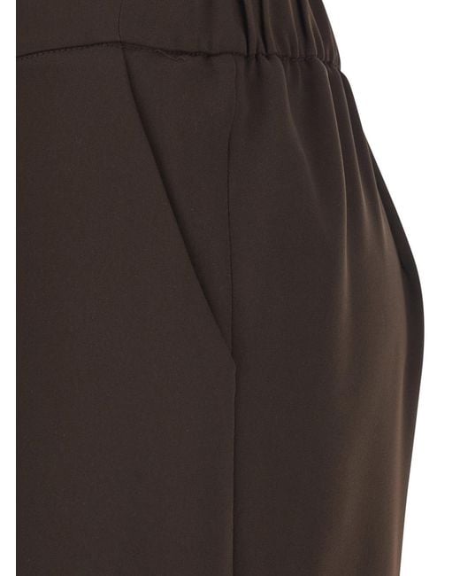 P.A.R.O.S.H. Brown Elastic Waist Wide-Leg Pants