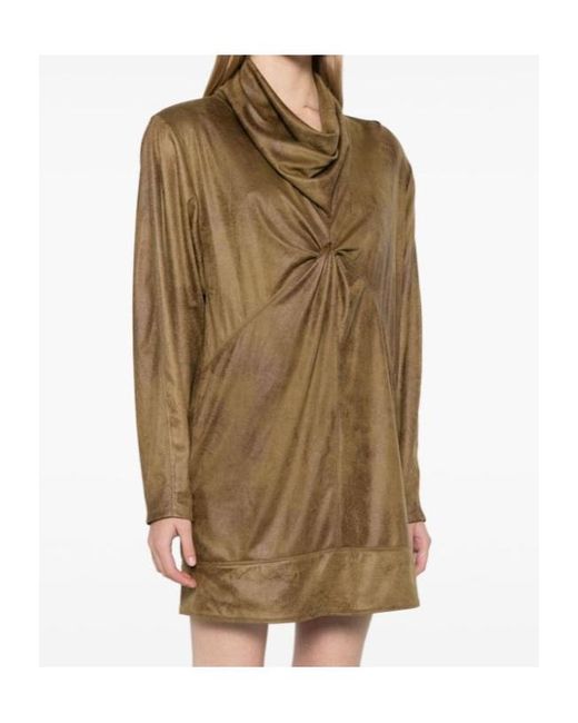 Isabel Marant Brown Long-Sleeved Dress