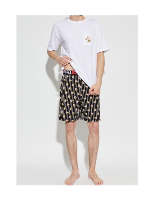 DIESEL White Raul D Core Printed Pyjamas Set for men