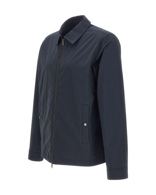 Woolrich Blue Zip-Front Shirt Jacket for men