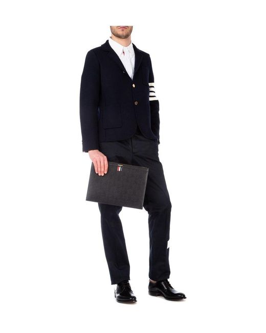 Thom Browne Black Logo Printed Document Holder for men