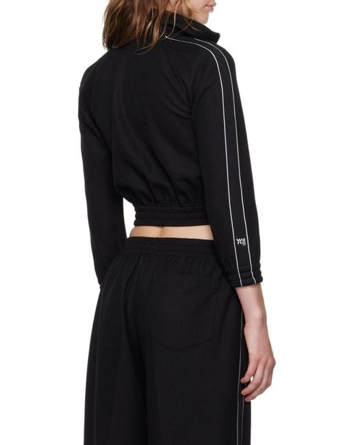 Alexander Wang Black T By Cropped Zip-Up Jacket