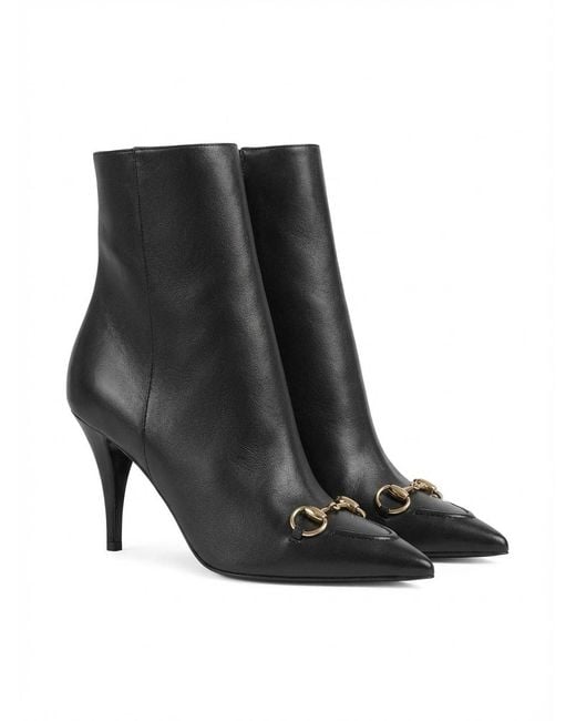 Gucci Black Horsebit Ankle Boots