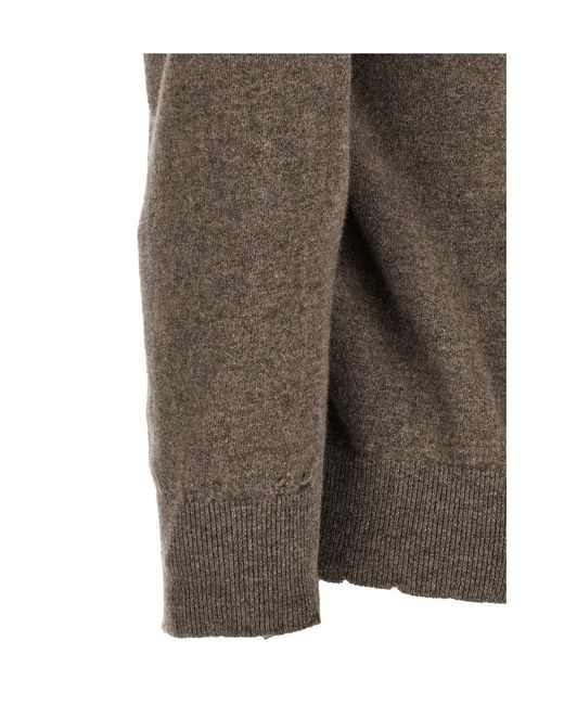 Maison Margiela Green Ribbed Knit Sweater