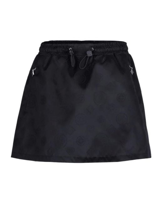 Casablanca Black All-Over Patterned Drawstring Mini Skirt