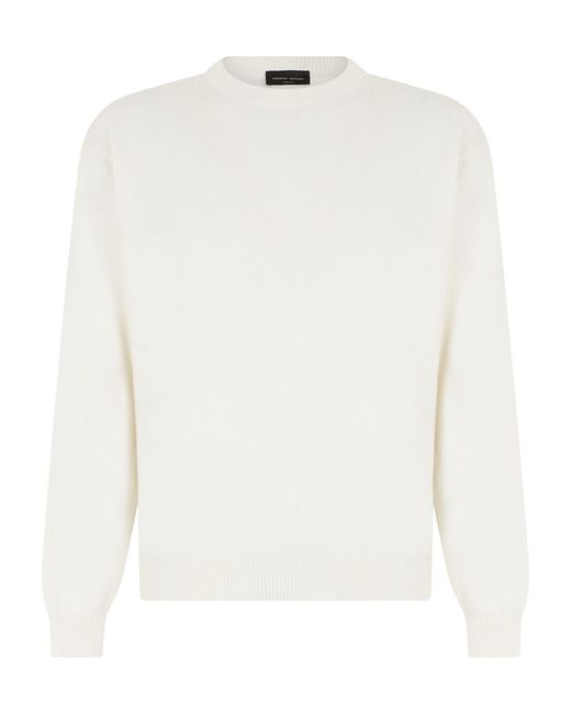 Roberto Collina White Crewneck Knitted Sweater for men