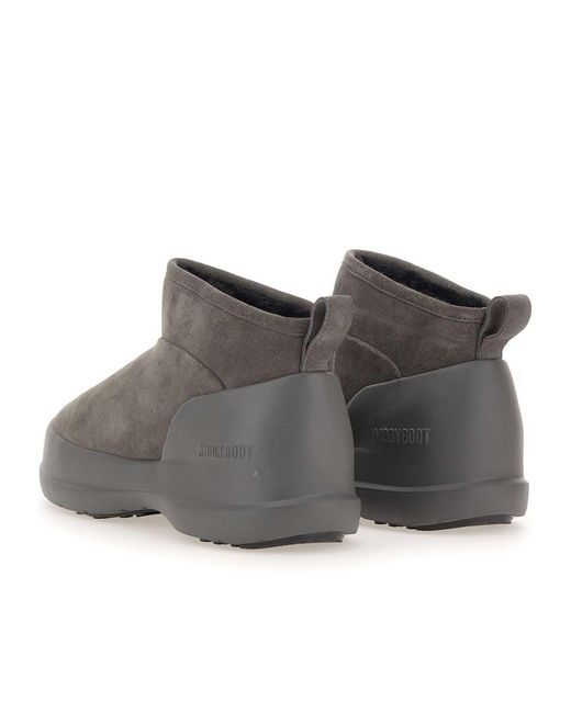 Moon Boot Gray Luna Logo Debossed Slip-On Boots for men