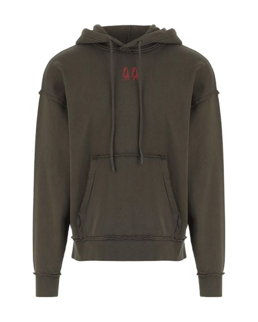 44 Label Group Green Logo Print Hoodie for men