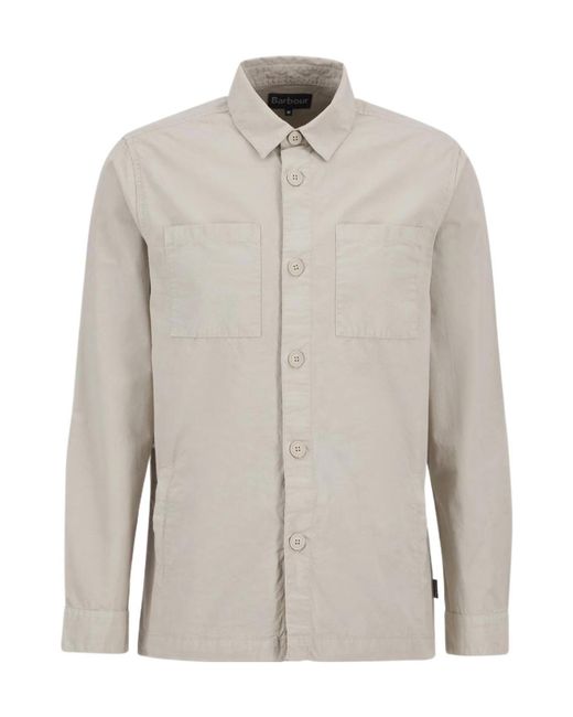 Barbour White Rickfell Ripstop Overshirt for men