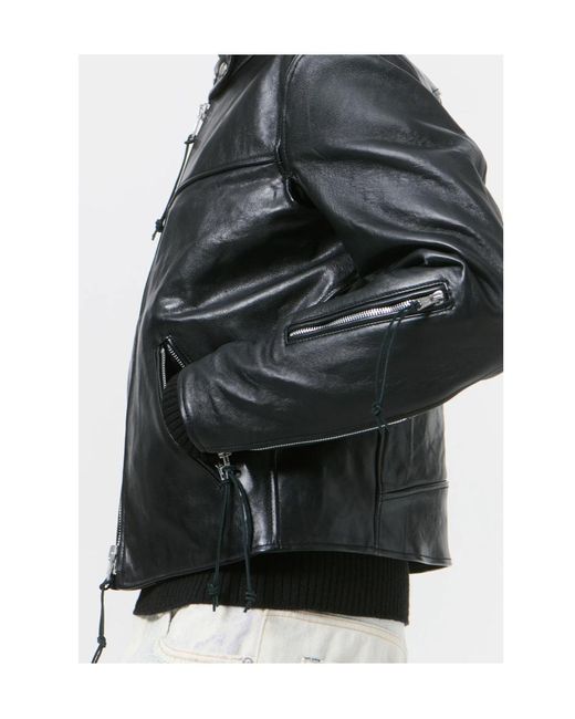 Our Legacy Black Yurei Buffed Leather Jacket for men