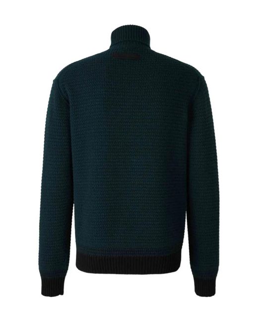 Zegna Blue Long Sleeve High Neck Jumper for men