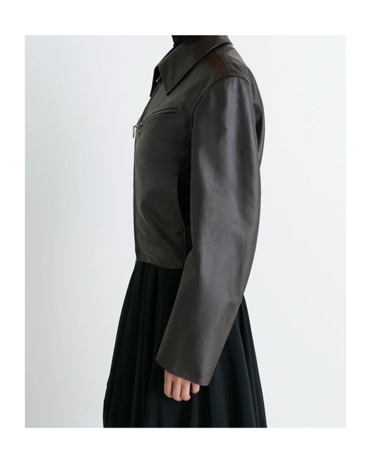 Lemaire Black Boxy Leather Blouson