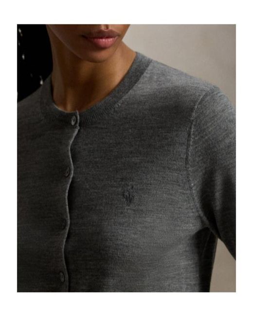 Polo Ralph Lauren Gray Button-Up Wool Cardigan