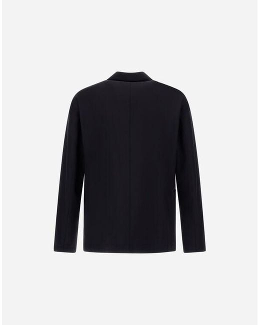 Herno Blue Single-Breasted Patch-Pocket Jacket for men