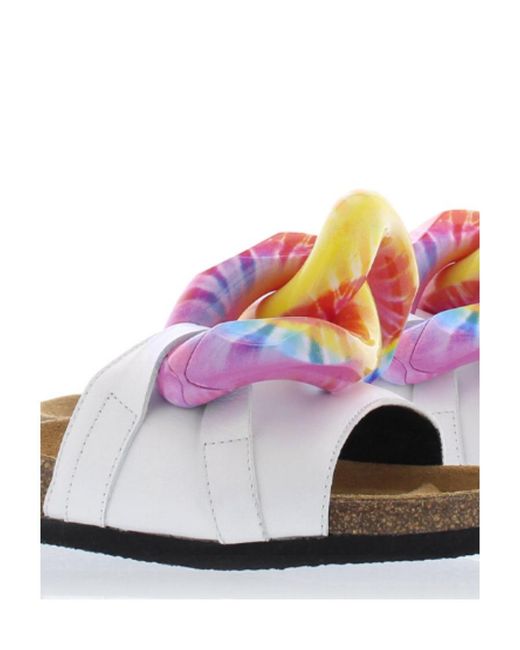 J.W. Anderson White Chain Flat Slippers
