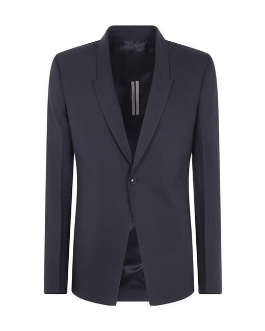 Rick Owens Blue Long-Sleeved Suit Jacket for men