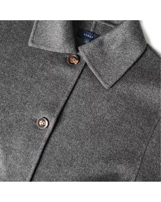 Soeur Black Short-Sleeved Button-Down Jacket