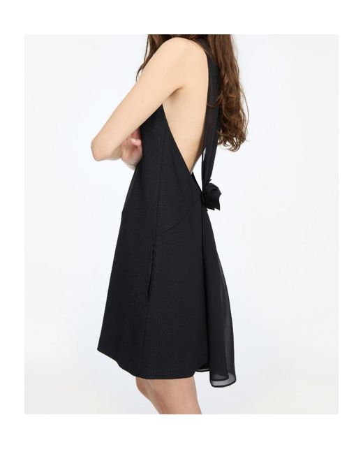 ROTATE BIRGER CHRISTENSEN Black Crepe Mini A-Line Dress
