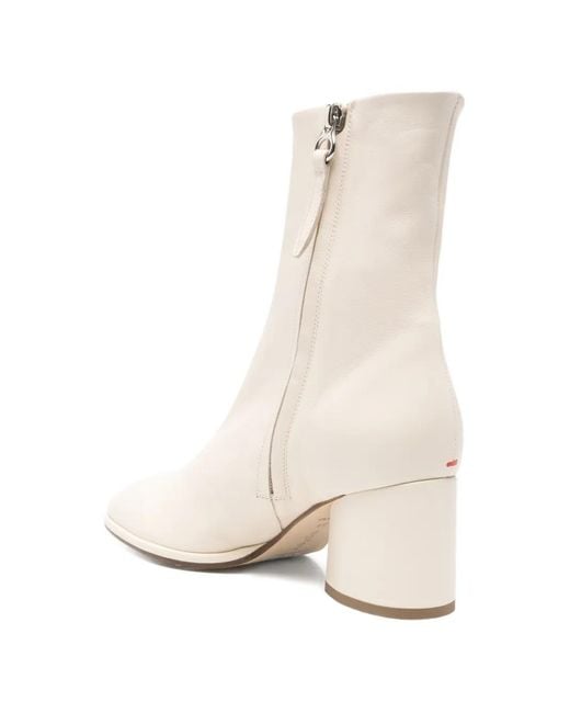 Aeyde White Ayla Round-Toe Boots