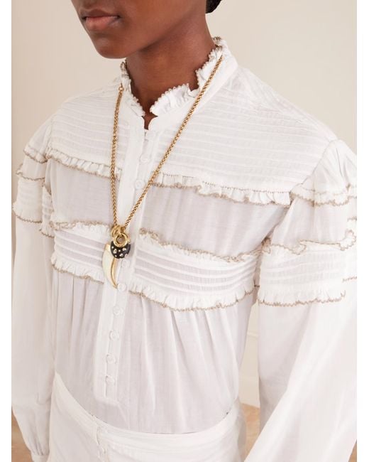 Isabel Marant White Isabel Marant Étoile Doane Ruffled Blouse
