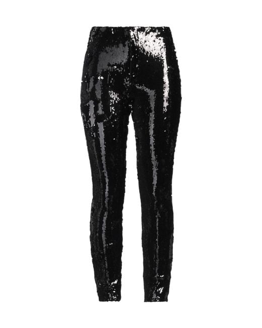 Isabel Marant Black Solid Color Sequined Slim-Fit Pants