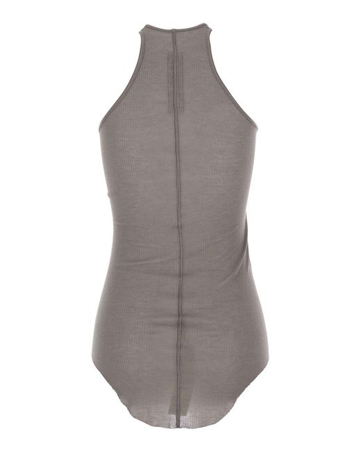 Rick Owens Gray Sleeveless Ribbed Tank Top