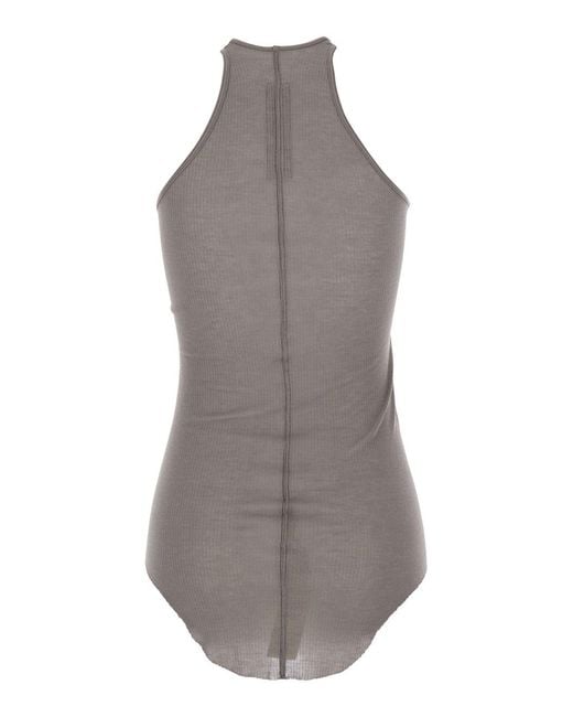 Rick Owens Gray Sleeveless Ribbed Tank Top