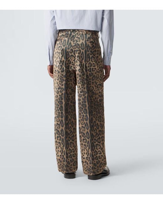 Dolce & Gabbana Gray Cotton-Blend Straight Pants for men