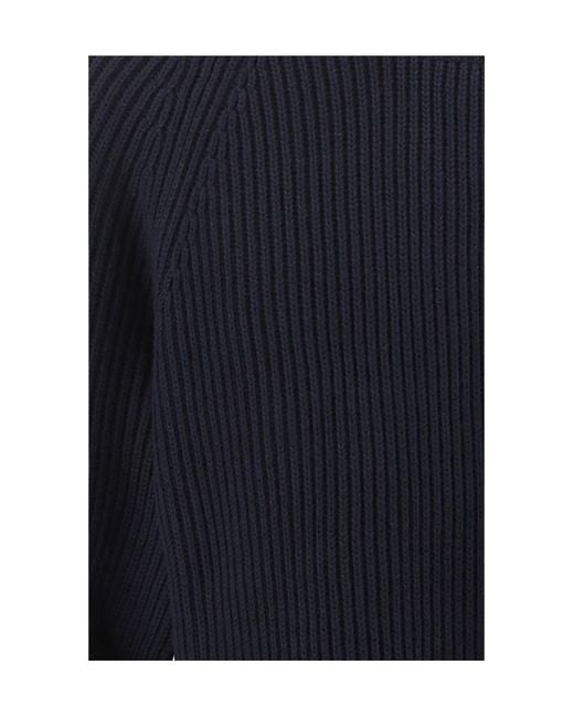 AMI Blue Ami Crewneck Knitted Jumper for men