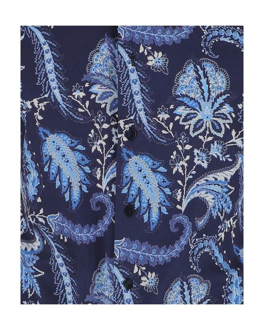 Etro Blue Paisley-Print Shirt for men
