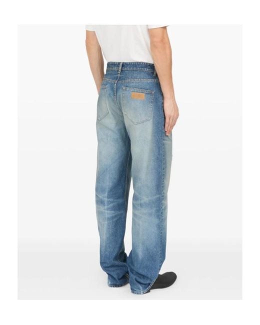 MM6 by Maison Margiela Blue Straight Distressed Jeans for men