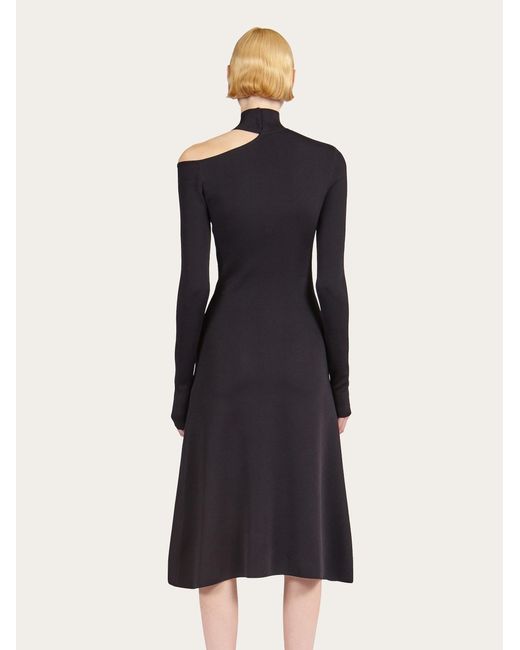 Ferragamo Black Hollowed-Out Dress
