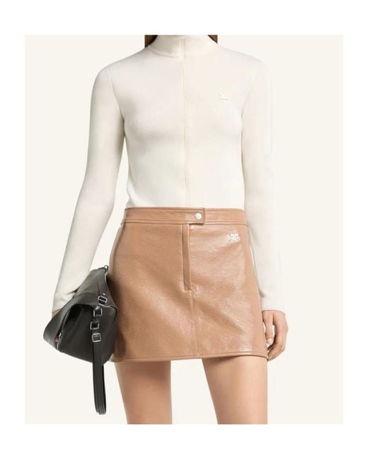 Courreges Natural Vinyl-Effect Mini Skirt