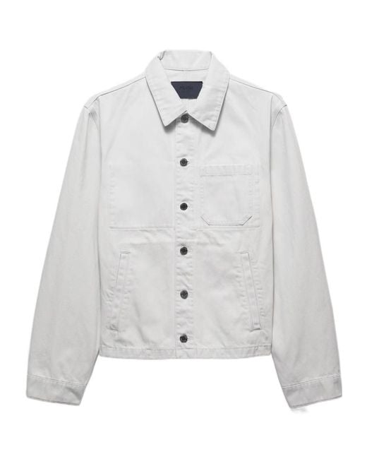 Prada White Denim Blouson Jacket for men