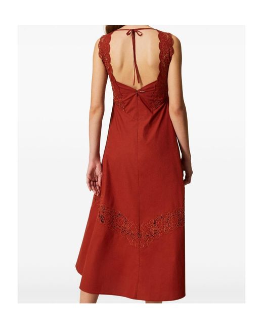 Twinset Poplin Embroidered Dress