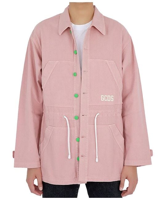 Gcds Pink Logo Casual Jacket for men