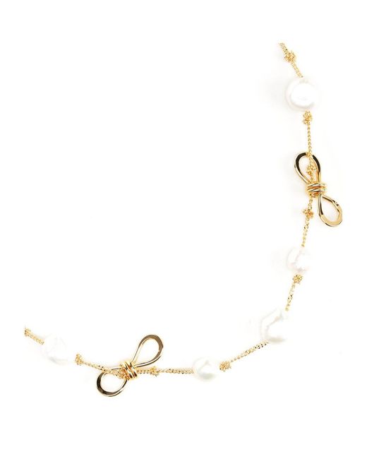Marni White Bow Chain Necklace