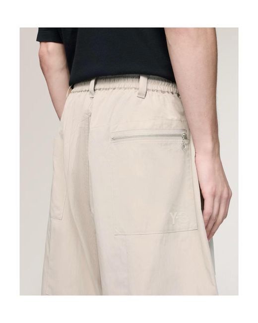 Y-3 Natural Wide-Leg Shorts for men