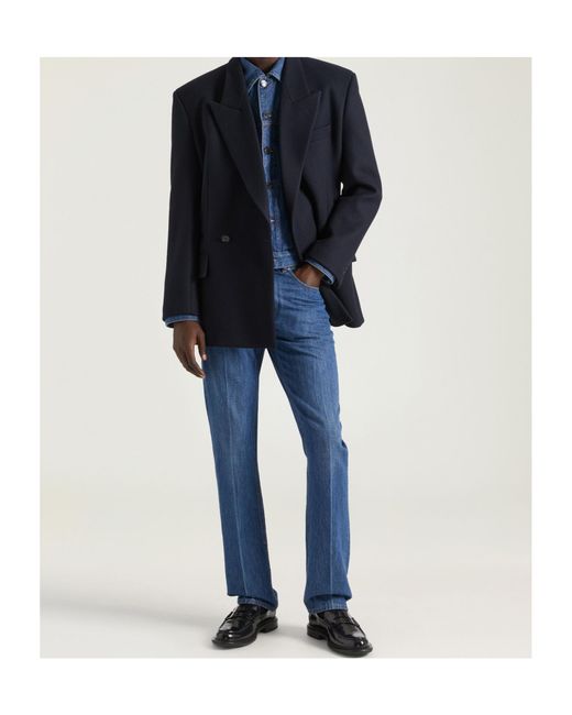 Givenchy Blue Straight-Leg Shadow Washed Jeans for men