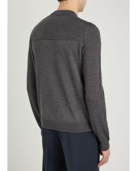 Jil Sander Gray Panelled Wool Jumper for men