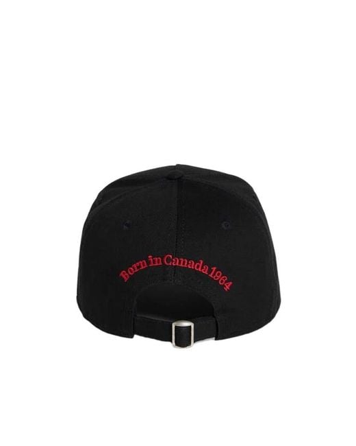 DSquared² Red Logo-Patch Cotton Baseball Cap for men