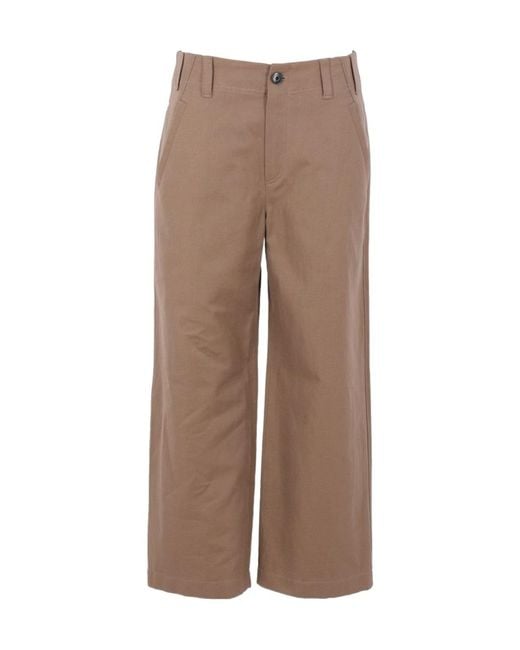 Brunello Cucinelli Brown Gabardine Cropped Chino Trousers