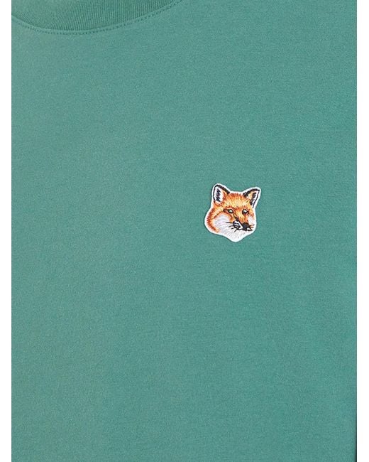 Maison Kitsuné Green Maison Kitsuné Fox Head Patch Long-Sleeved T-Shirt for men