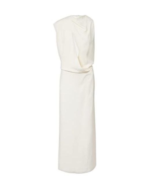 Sportmax White Ebbri Draped Maxi Dress