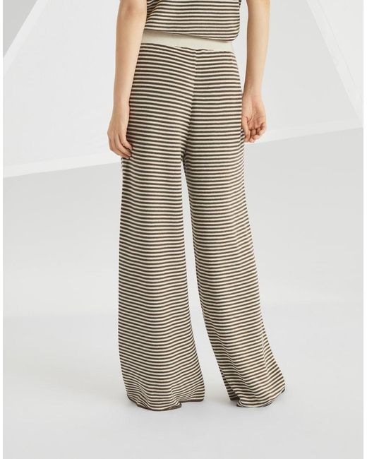 Brunello Cucinelli Gray Cotton Track Trousers