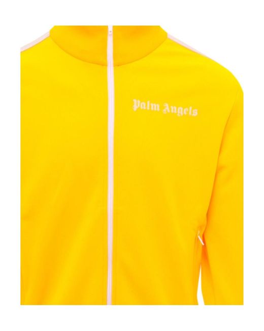 Palm Angels Yellow Stripe-Detail Zip-Up Track Jacket for men