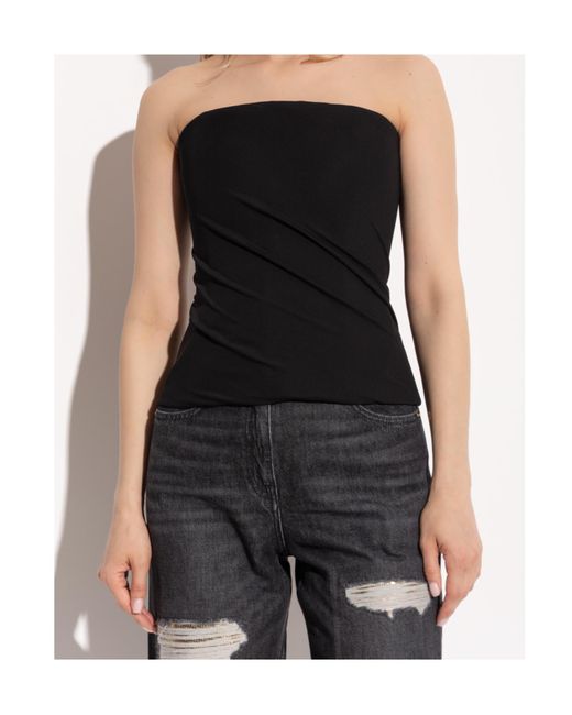 Versace Black Bare Shoulders Top