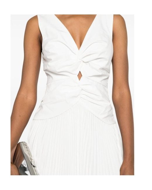 Jonathan Simkhai White Vivianne Pleated Midi Dress