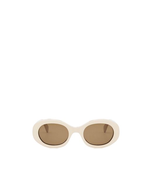 Céline White Oval Frame Sunglasses