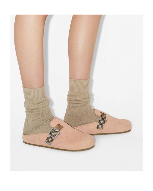 Burberry Pink Urchin Round-Toe Sandals